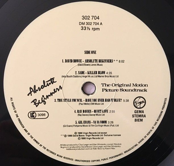 Schallplatten: Absolute Beginners - Soundtrack (LP) – Gebraucht aus Grüningen von azulgrisvinyl 3