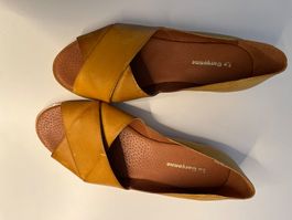 Damen Sandalen La Garçonne Senfgelb Grösse 37.5 Leder