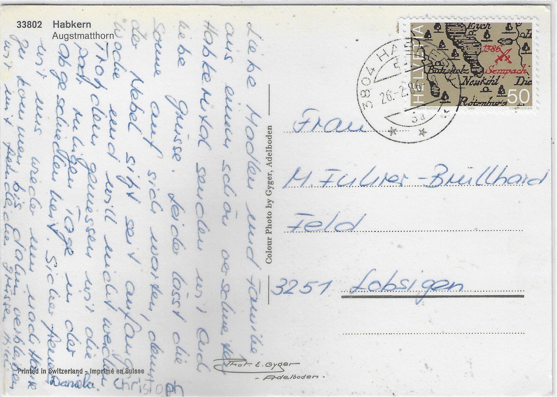 Cartoline postali: Habkern im Winter mit Postauto – Usato da Ettingen venduto da Kartenplanet 1