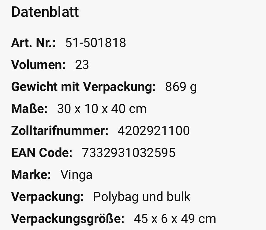 Zaini: Rucksack Vinga Baltimore – Nuovo e nell'imballaggio originale da Meilen venduto da mogli_luna 3