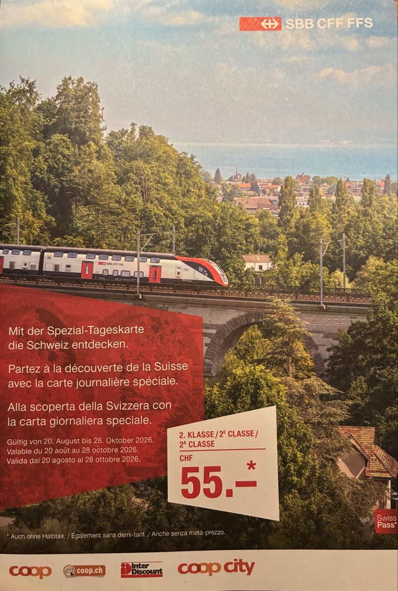 Billets: SBB Coop Day Pass 2nd Class Valid until 28.10.2026 – Neuf (Voir description) à Zürich par fra_h2cn 1