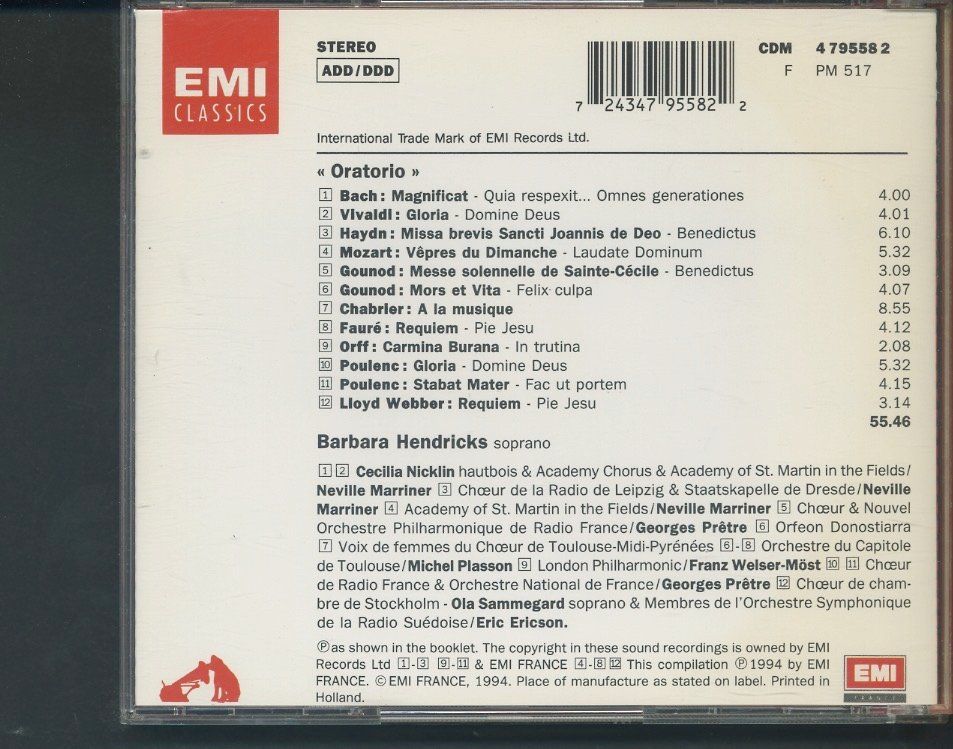 CDs: Barbara Hendricks Oratorio – D'occasion à Delémont par MaxPlan 1