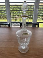 Kristallkaraffe Saint-Louis France mit Goldrand, Vintage 49