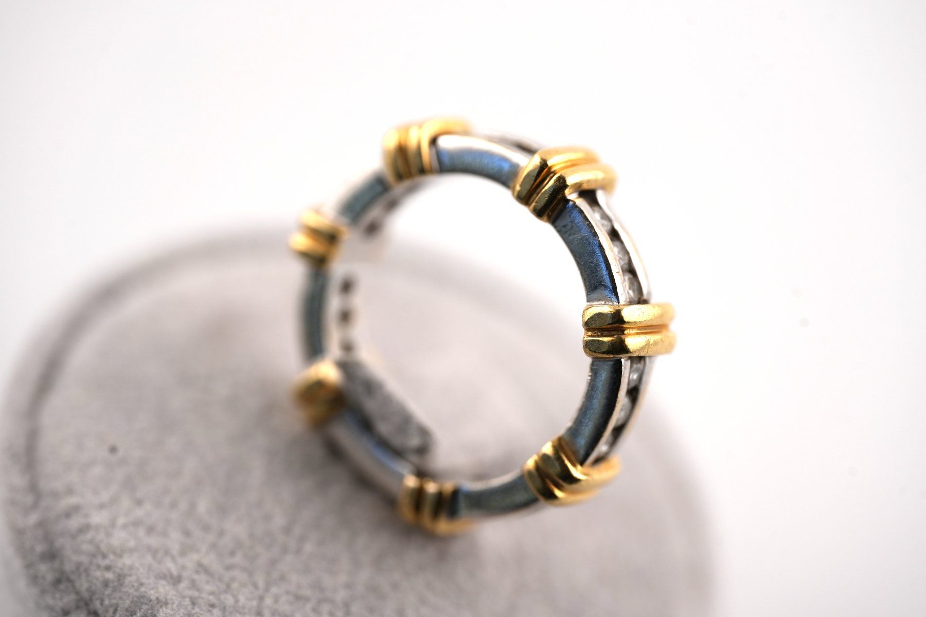 Anelli: Goldring 18K Bicolor mit Diamanten – Usato da Basel venduto da Edelmetallhaus24 2