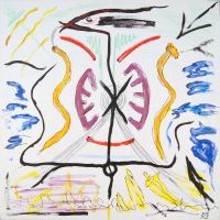 Surreales Gemälde: The black X