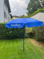 Sonnenschirm "Xundheit" blau guter Zustand Durchmesser 200cm