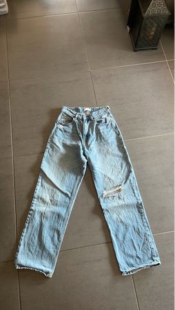 h&m high waist mom jeans bleu clair taille 38