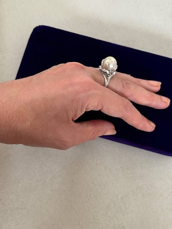 Ringe: Sublime bague platine diamants et perle Tasaki – Gebraucht aus giffers von sev_c9x9 4