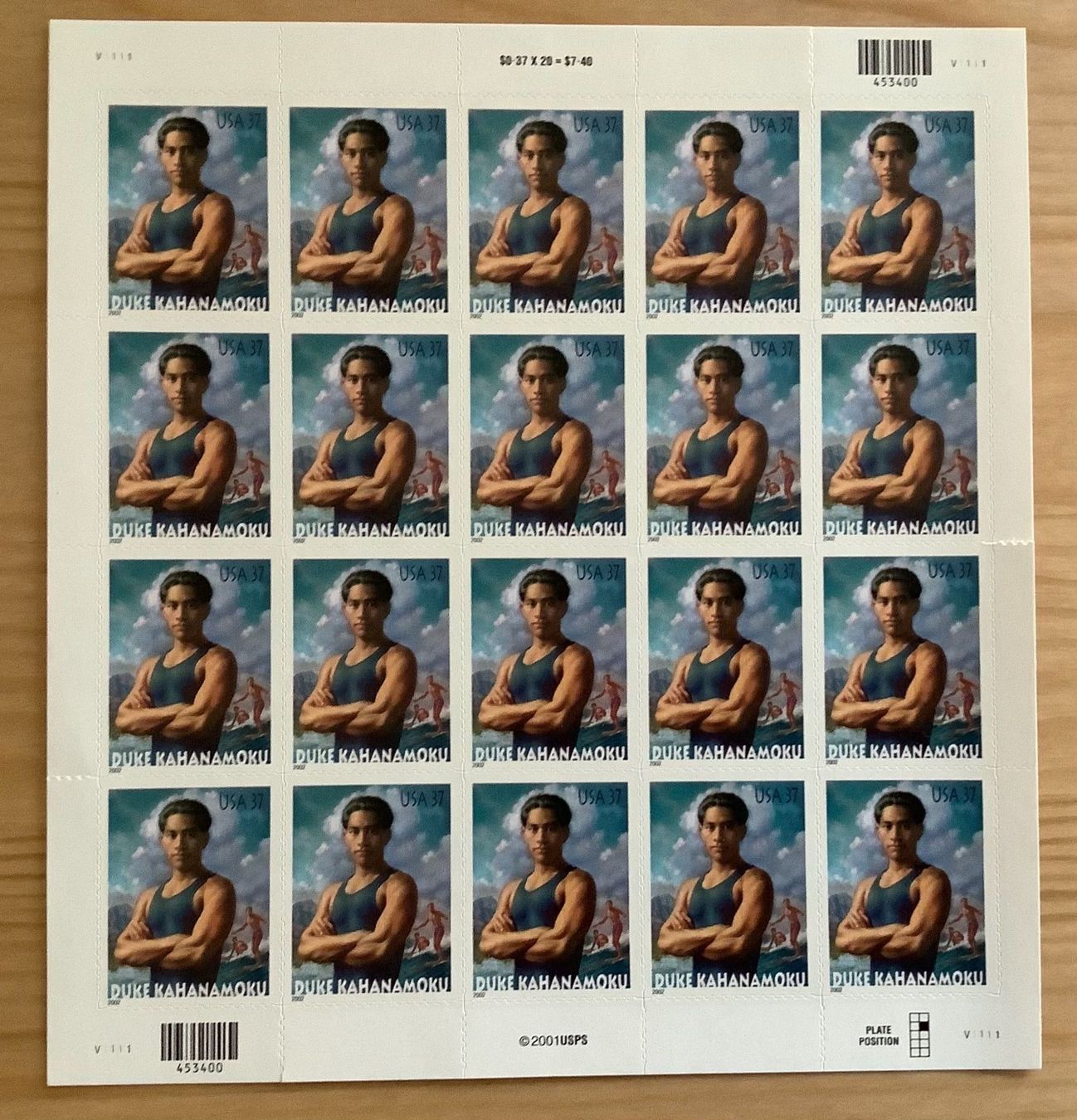 Alle Briefmarken: USA 2002 - Duke Kahanamoku - Kleinbogen – Gebraucht aus Liestal von Pep3