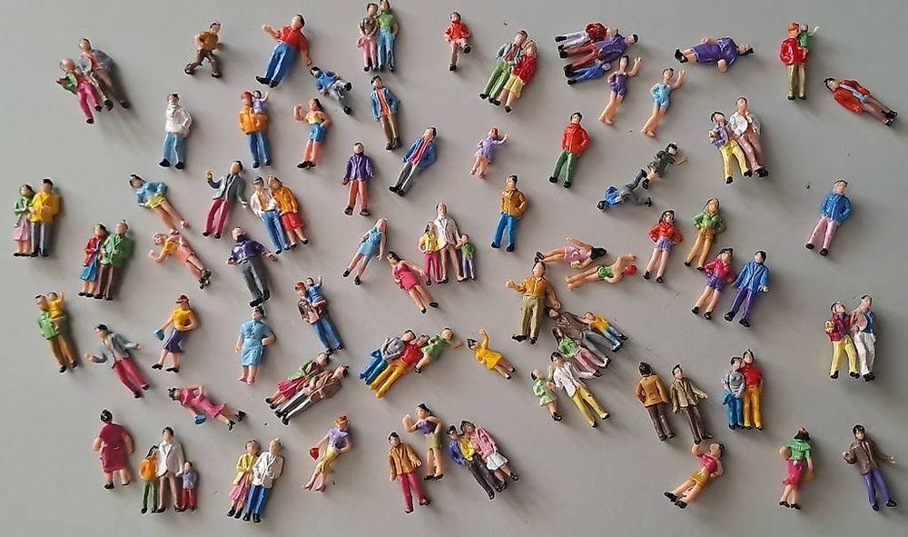 20 Miniatur-Figuren Set 1:50 - Für Modelleisenbahnen & Dioramen, 36mm