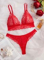 Unterwäsche-Set:BH-String-Tanga-Spitzen-Unterwäsche Grösse M