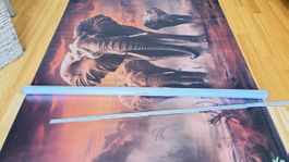 Poster Elefanten Motiv 150x100 neu auf Karton aufkaschiert