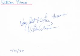 William Prince 1913-96 Autogramm signiert Karte 10x15cm
