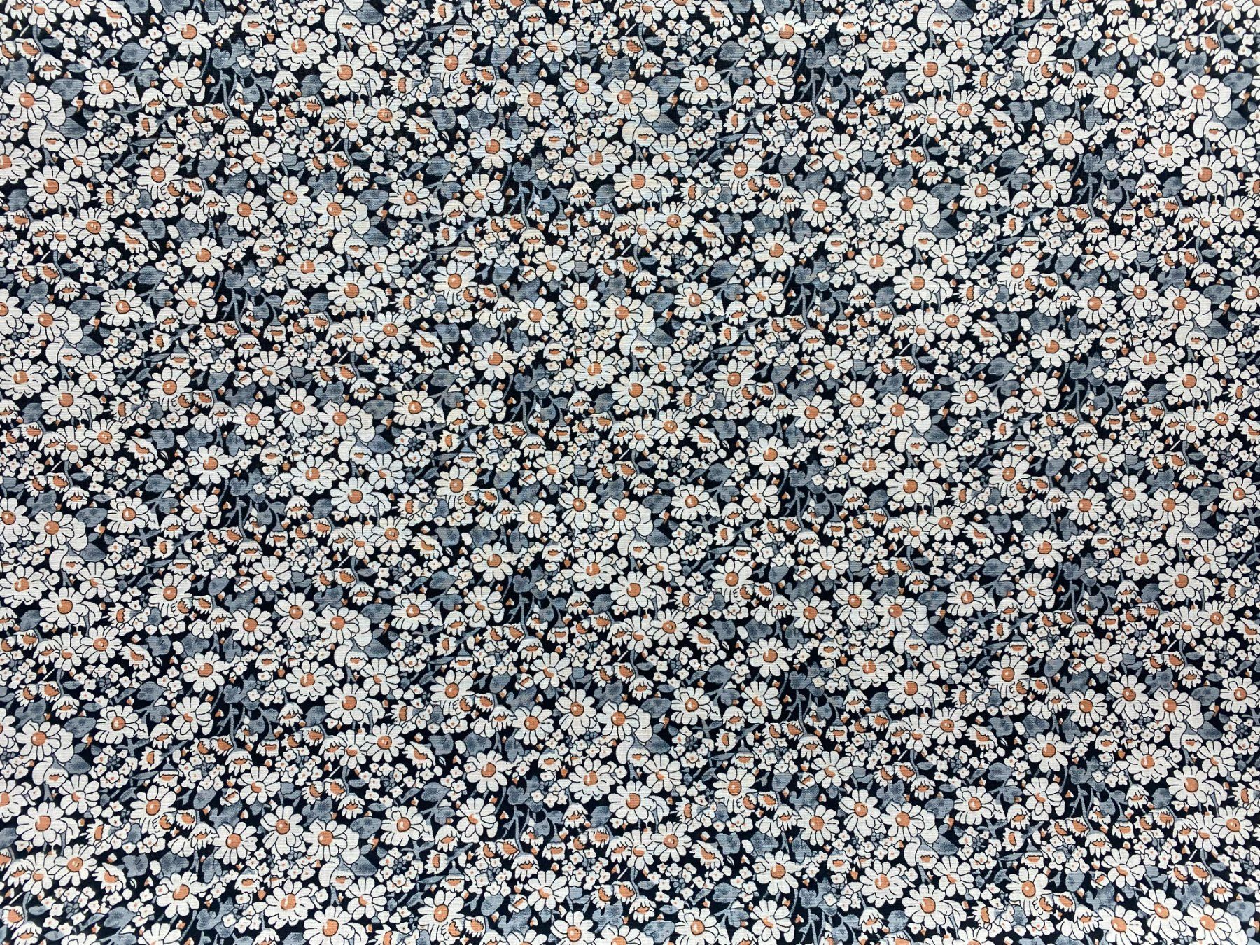Tessuti: Tissu coton gris imprimé fleurs – Nuovo e nell'imballaggio originale da Préverenges venduto da mam_629h