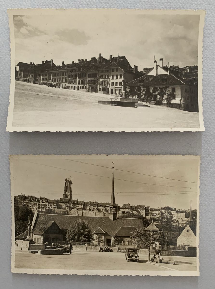 Cartoline postali: Ansichtskarten Schweiz - Fribourg, Planche Supérieure, FR – Usato da Düdingen venduto da polytropon_5