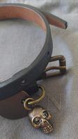 Original Alexander McQueen Lederarmband mit Totenkopf/Skull
