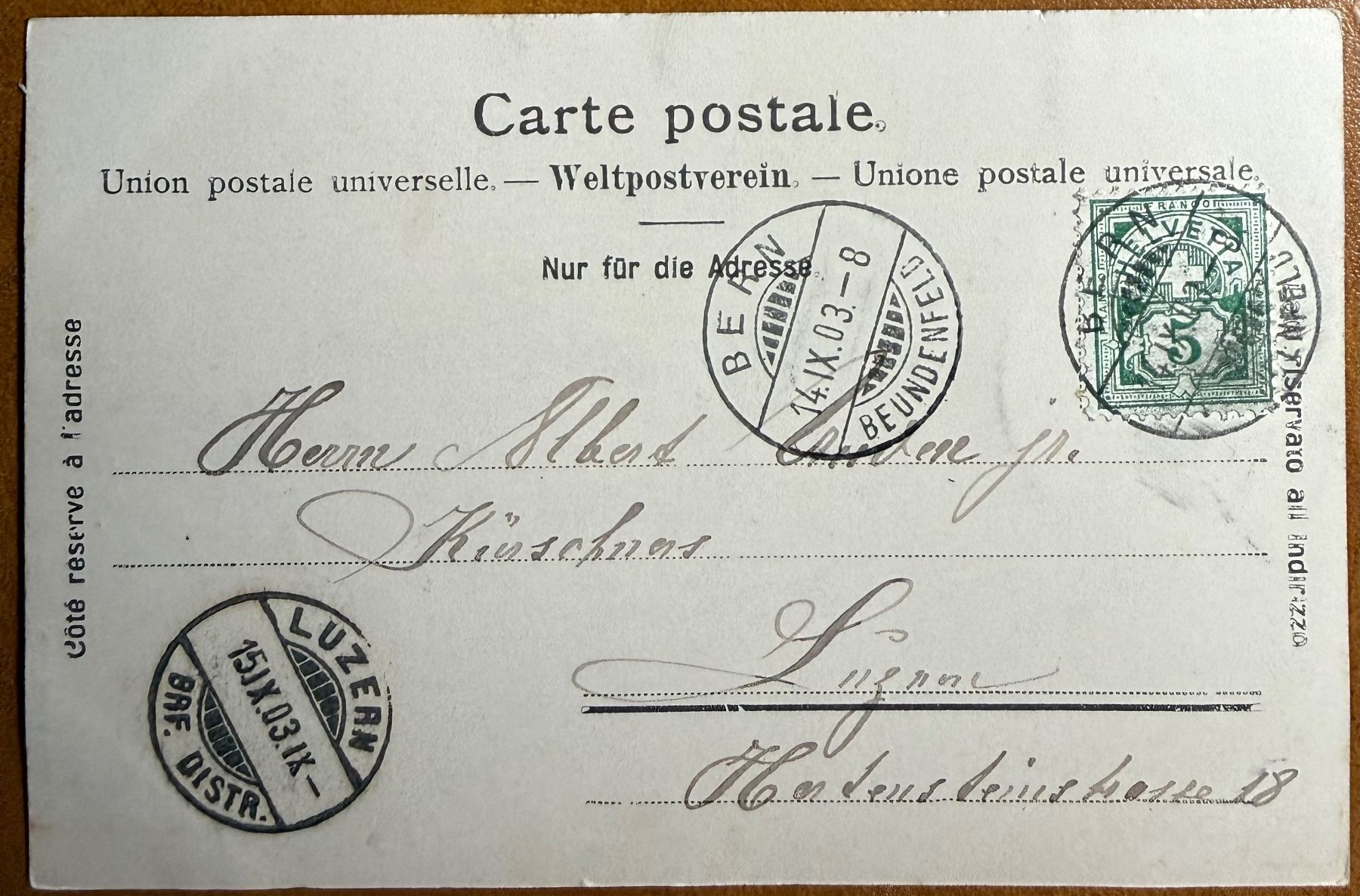 Cartoline postali: Bern - Bärengraben - Animée 1903 – Usato da Lutry venduto da Ediego 2