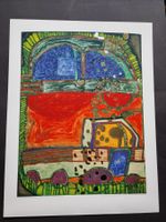 HUNDERTWASSER GRANOLITHOGRAPHIE auf festem Papier Zustand gu