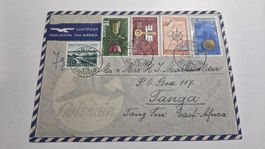 1954 Satzbrief Werbemarken nach Tonga East Africa