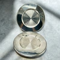 Lot de 6 grandes assiettes en anier inoxydable