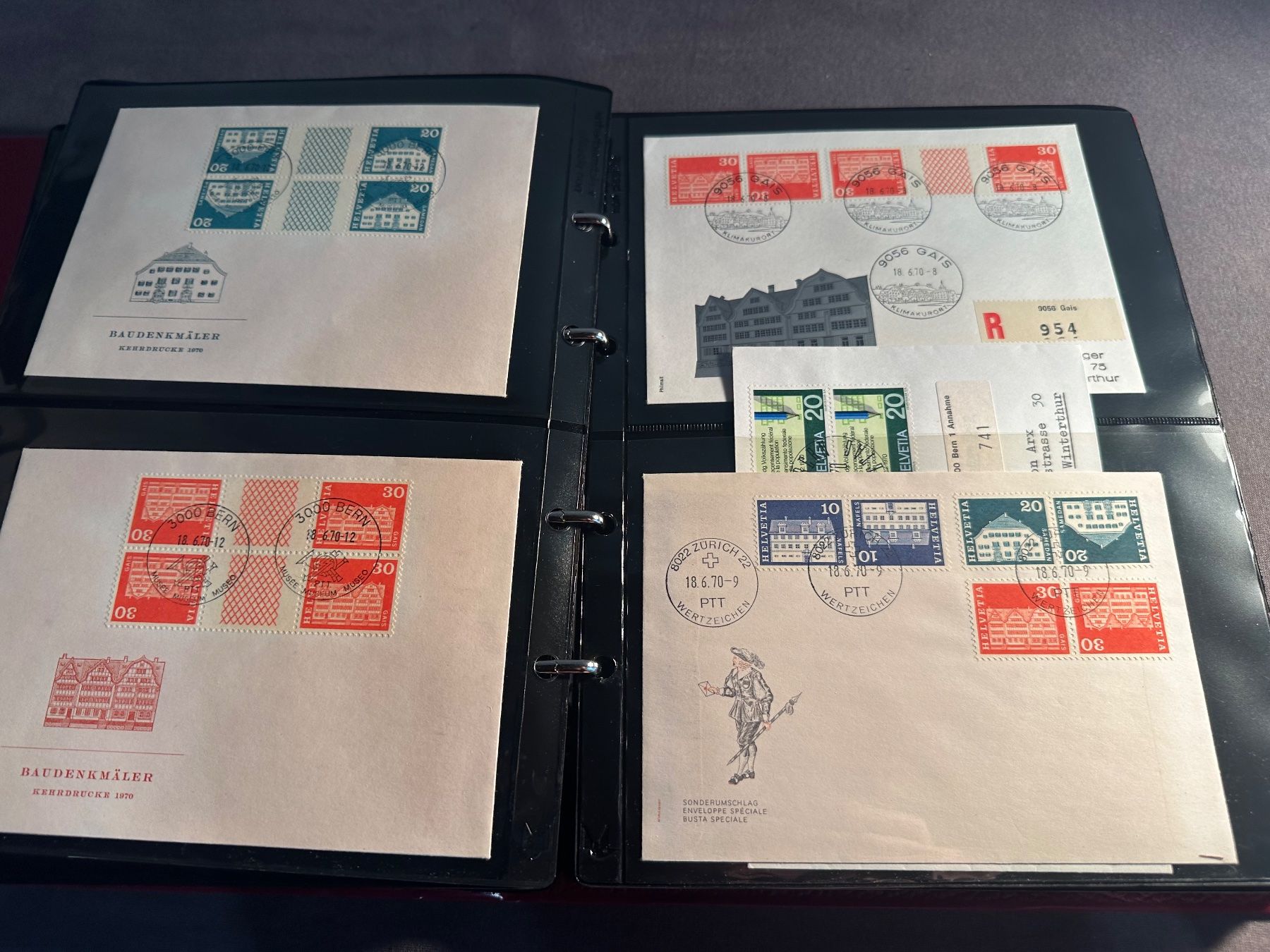 Alle Briefmarken: Album Schweiz Sammlung Briefe und FDC – Gebraucht aus Stettfurt von 2442 8