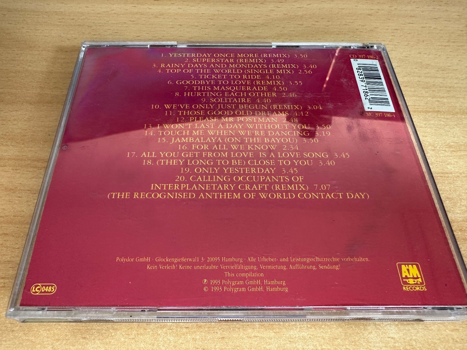 CDs: B2 Carpenters – Their Greatest Hits – Gebraucht aus Rikon im Tösstal von Alpenmutz 1