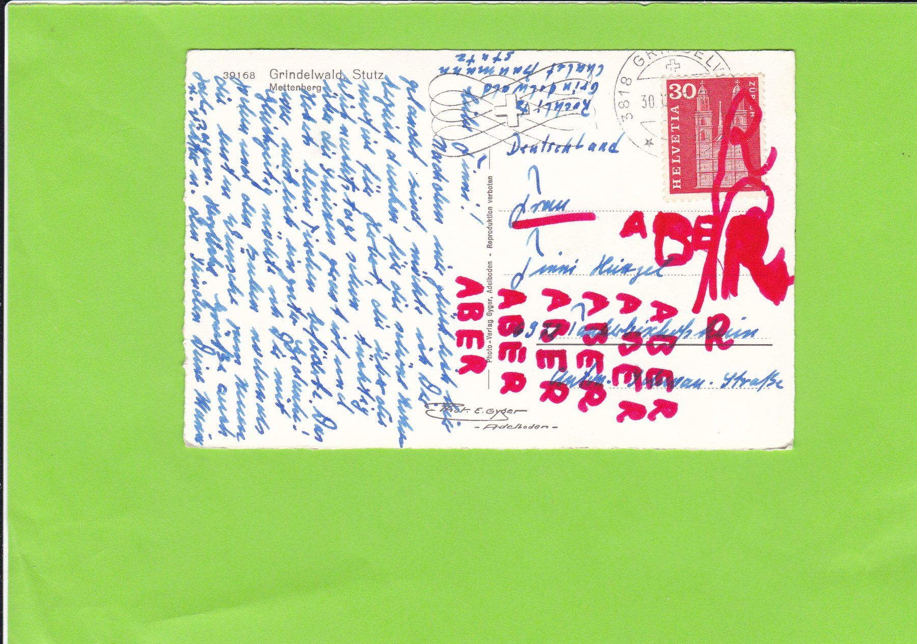 Cartoline postali: Grindelwald, Stutz, E. Gyger – Usato da St. Peterzell venduto da neckertal 1