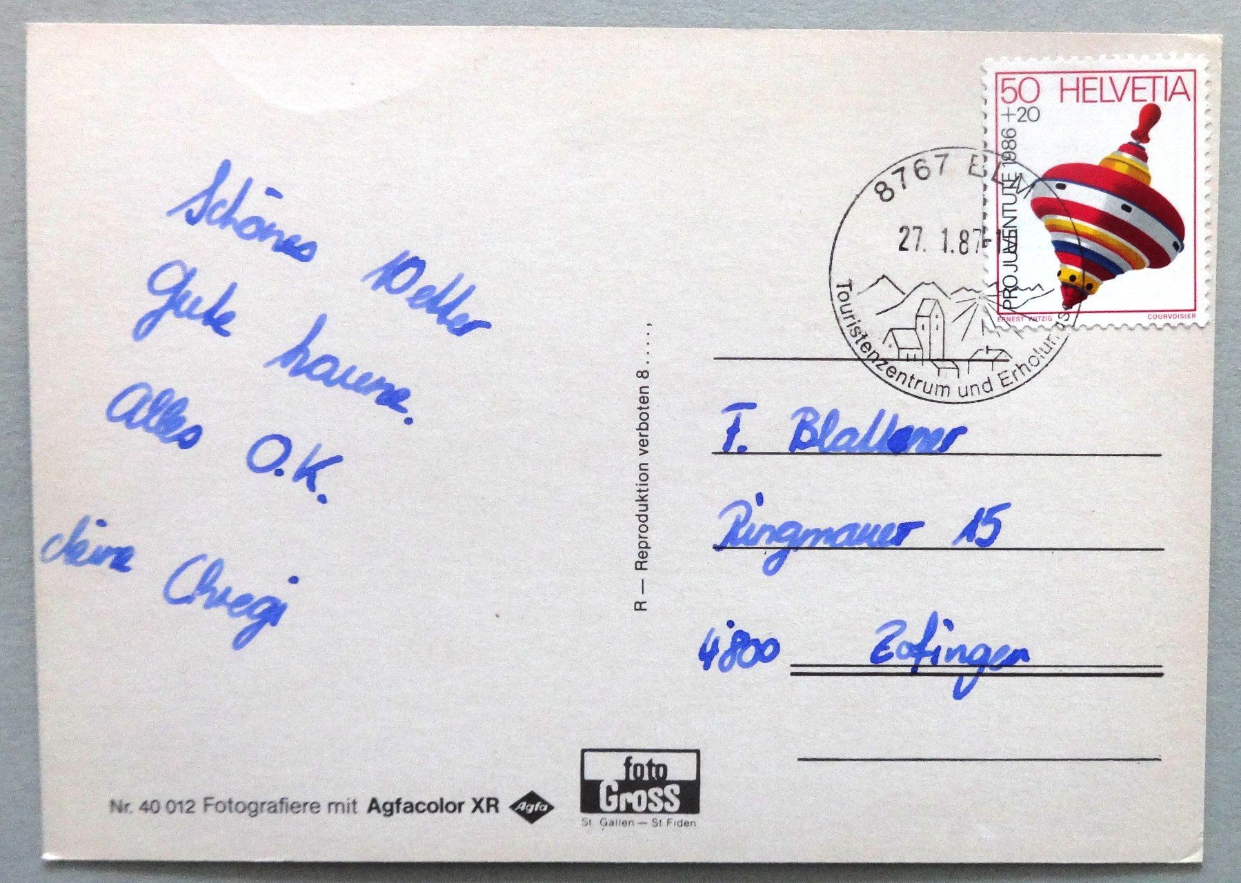 Cartes postales: Elm im Sernftal/GL – Défectueux à Fétigny par Billy2miny 1