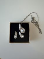 Elegantes Schmuckset mit Kette und Ohrringen, Silber 💎