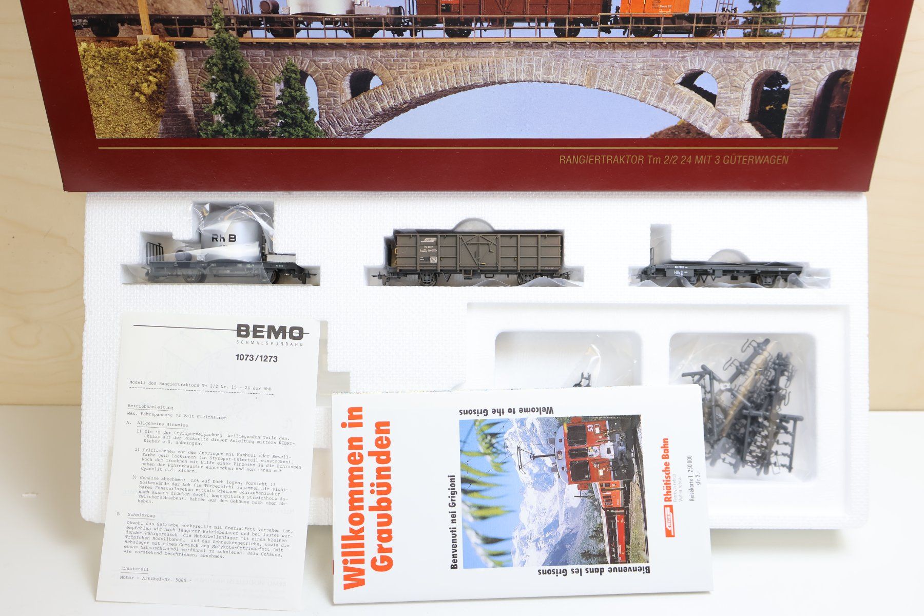 Bemo Modellini di ferrovie: BEMO RhB Güterwagen Set 7273 110 - H0m Neuwertig – Usato da Winterthur venduto da Monstera 5