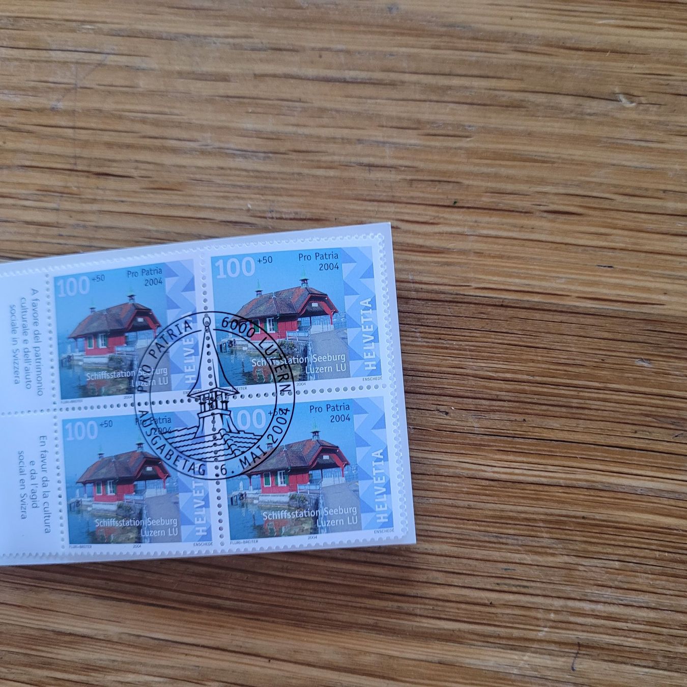 Alle Briefmarken: Markenheftchen ET Seeburg Luzern Pro Patria 2004 – Gebraucht aus Biel/Bienne von Destockweb 1