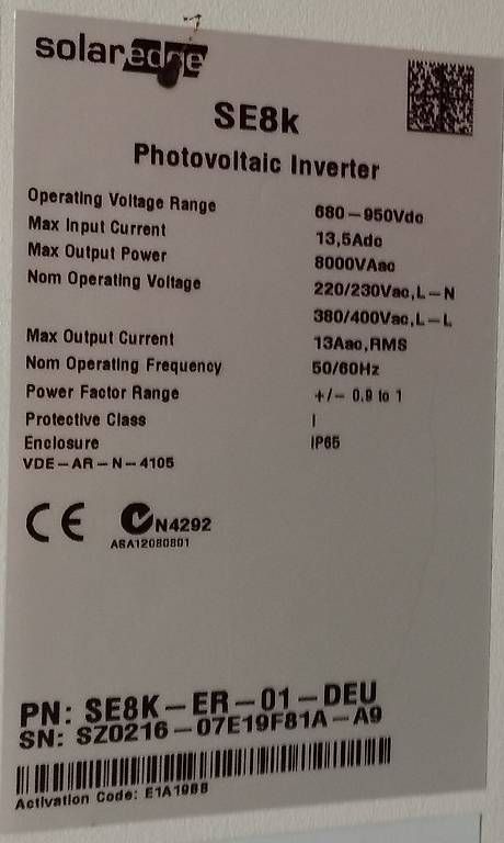Inverter: Wechselrichter Solardedge SE8K – Usato da Ueberstorf venduto da Aroa 1