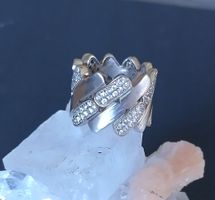 COCKTAIL MEGA RING SILBER 925 MIT ZIRKONIA