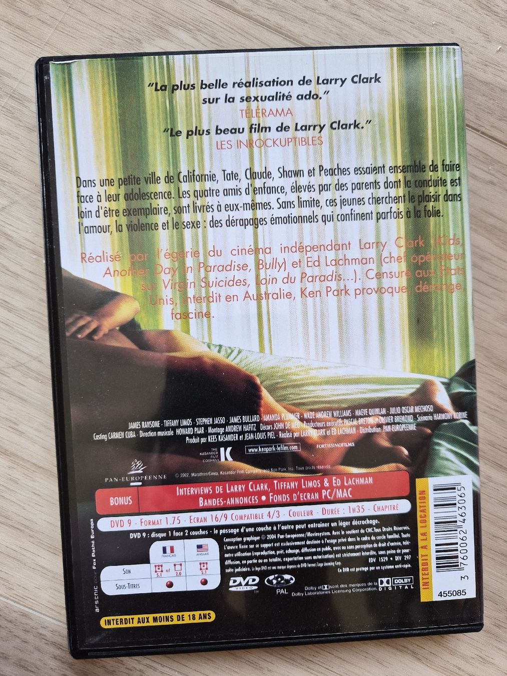 Tutti i DVDs: DVD Ken Park Larry Clark Ed Lachman 2002 – Usato da La Joux FR venduto da car_ck96 2