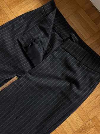Pull&Bear Trousers Pinstripe Grey, S