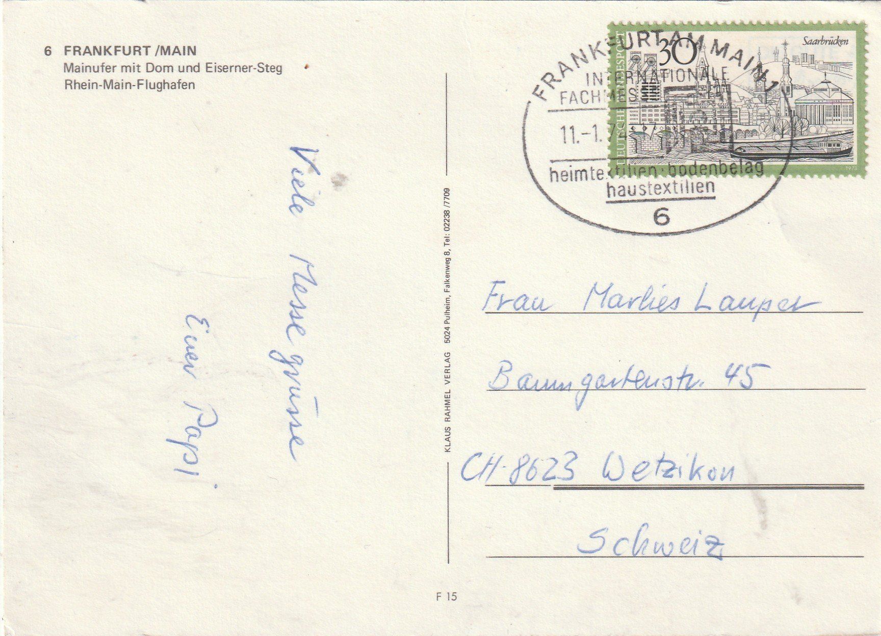 Cartoline postali: Frankfurt – Usato da Lumbrein venduto da made02 1