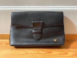 Elegante Portadocumenti in Vera Pelle Blu Scuro | Clutch Bus