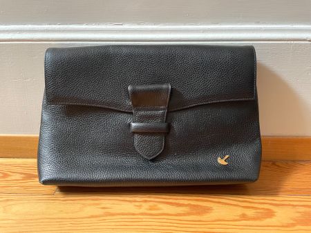 Elegante Portadocumenti in Vera Pelle Blu Scuro | Clutch Bus
