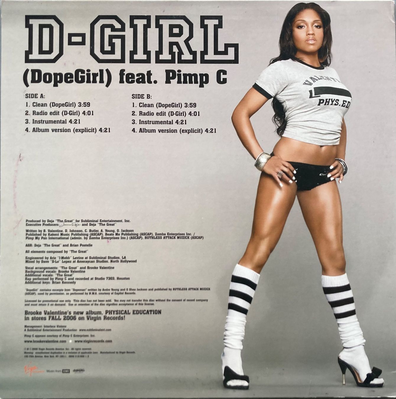 Dischi in vinile: BROOKE VALENTINE FEATURING PIMP C - D-GIRL – Usato da Poliez-Pittet venduto da Newtown-Records 1