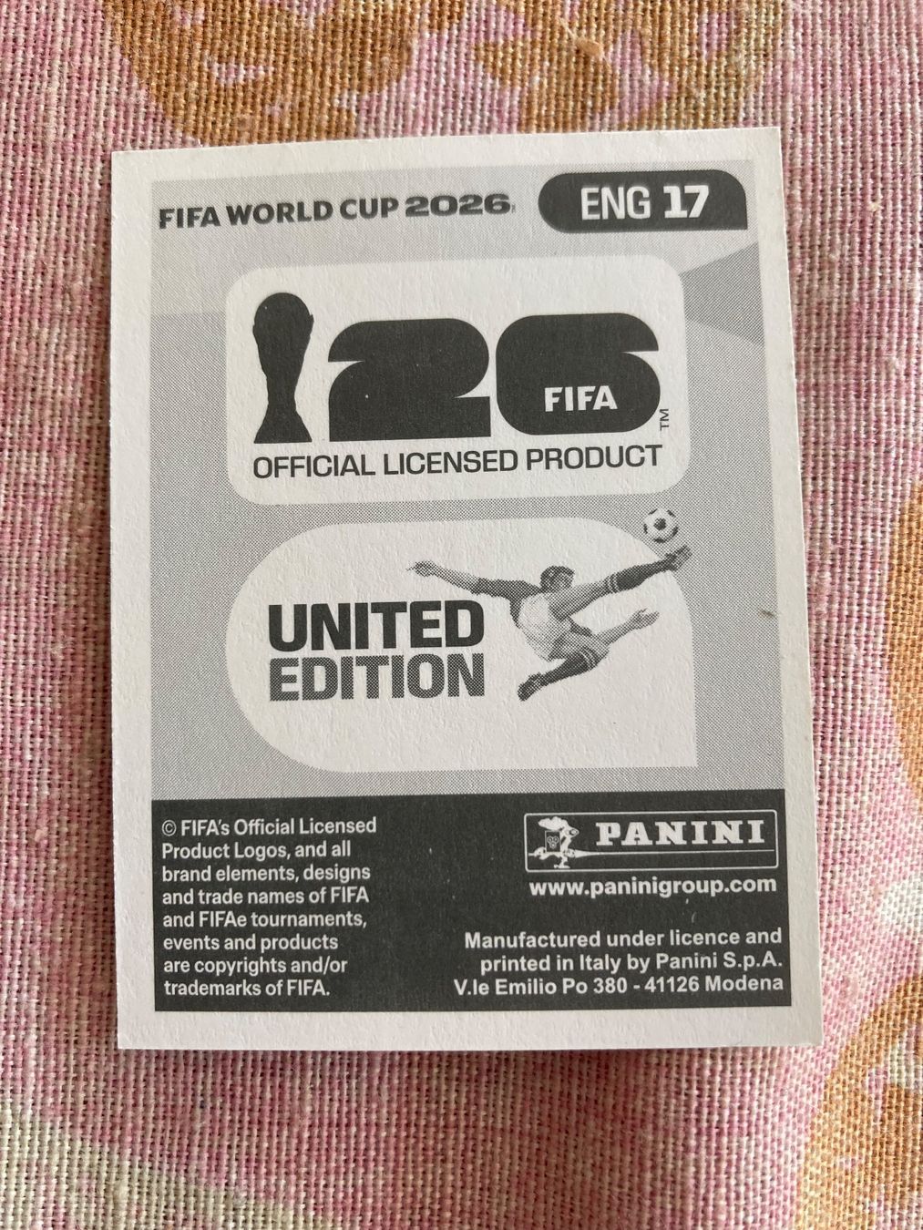 Panini Sammelbilder & Trading cards: WM Sticker ENG 17 – Neu (gemäss Beschreibung) aus Winterthur von Whitefish 1