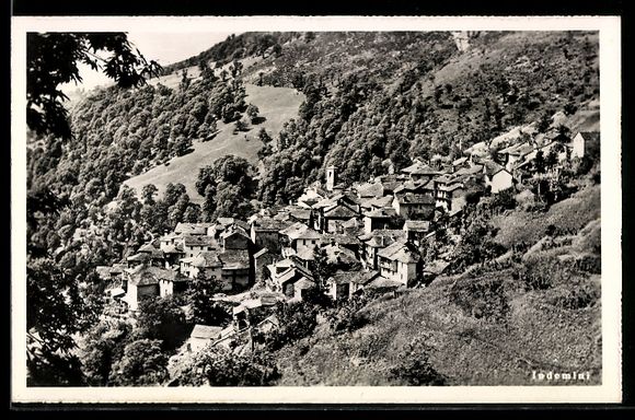 Cartes postales: Indemini, Dorfansicht am Hang mit Kirche – D'occasion à Berlin par bartko-reher