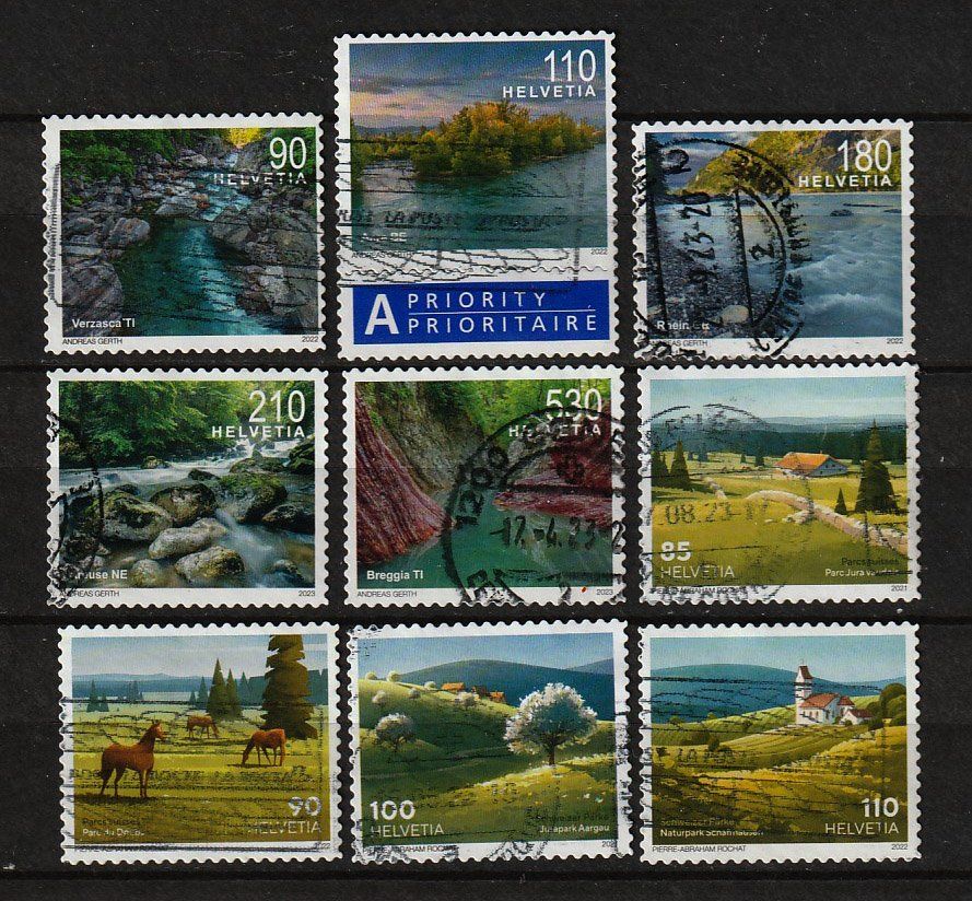 Tutti i francobolli: 2021-23 neue Schweizer Briefmarken – Usato da Arlesheim venduto da gaugi43