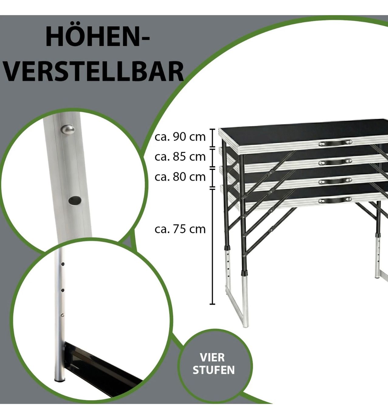 Tavoli: Multifunktionstisch 3er Set Arbeitstisch Flohmarkttisch – Nuovo e nell'imballaggio originale da Amriswil venduto da JaJa-Express 5
