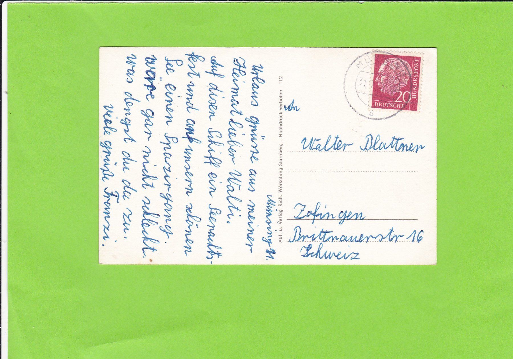 Cartoline postali: M.S. "Seeshaupt"-Zugspitzpanorama – Usato da St. Peterzell venduto da neckertal 1
