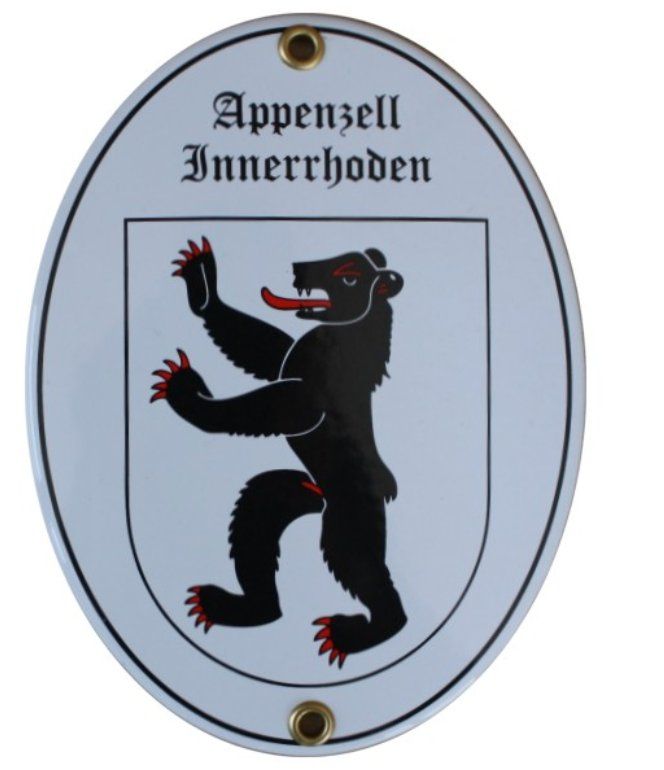Insegne: Emailschild - Kanton Appenzell Innerrhoden – Nuovo e nell'imballaggio originale da Ennetbürgen venduto da open24shop
