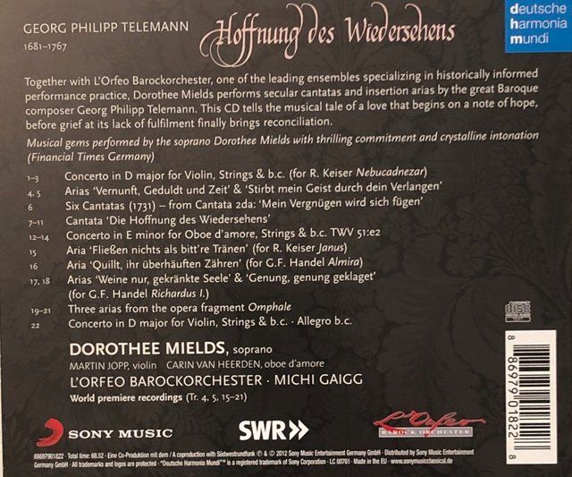 CD: Dorothee Mields - Telemann Arias – Usato da Grüningen venduto da azulblanco 1