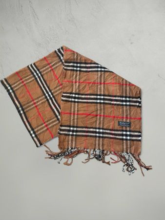 Schal Burberry Karomuster braun mit Fransen gebraucht
