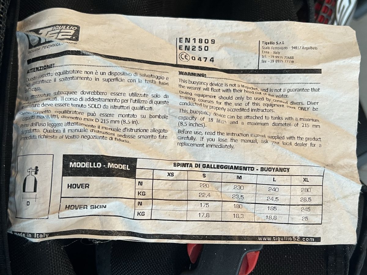 Tauchanzüge: Tarierjacket TIGULLIO T52 HOVER, Grösse S – Gebraucht aus Eschenbach SG von gamper02 6