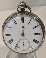 Englische Spindeltaschenuhr in Silber