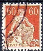 HELVETIA MIT SCHWERT 60 RP GERIFFELTES PAPIER GEST. - B575